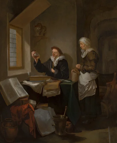 Visit to the Doctor by Hendrick Heerschop, painting, 1668