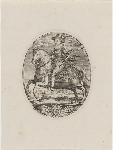 Charles I, King of England, On Horseback by Simon van de Passe, print, 1595-1647