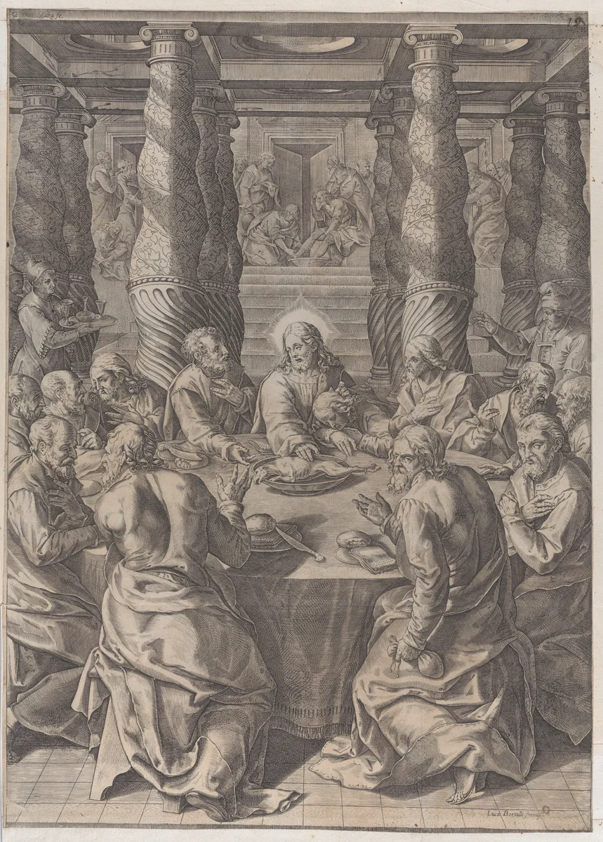 The Last Supper by Giovanni Battista Mazza, print, 1575-1585