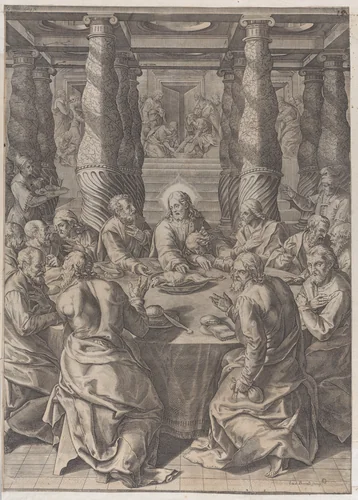 The Last Supper by Giovanni Battista Mazza, print, 1575-1585
