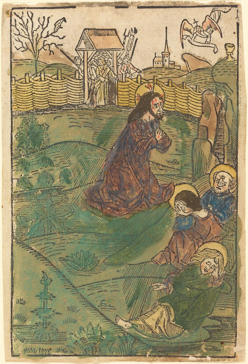 Christ on the Mount of Olives by German 15th Century, print, 1490