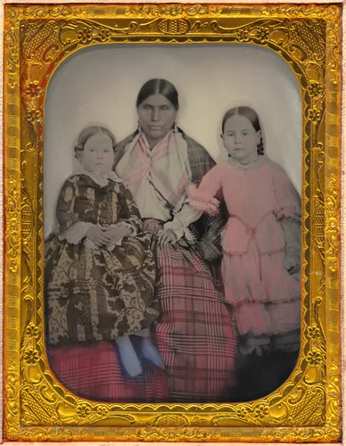 Portrait of a Woman and Two Girls by American 19th Century, photograph, 1850-1859