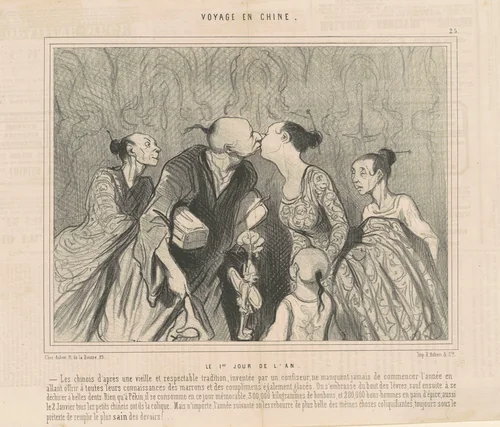 Le premier jour de l'an by Honoré Daumier, print, 1845