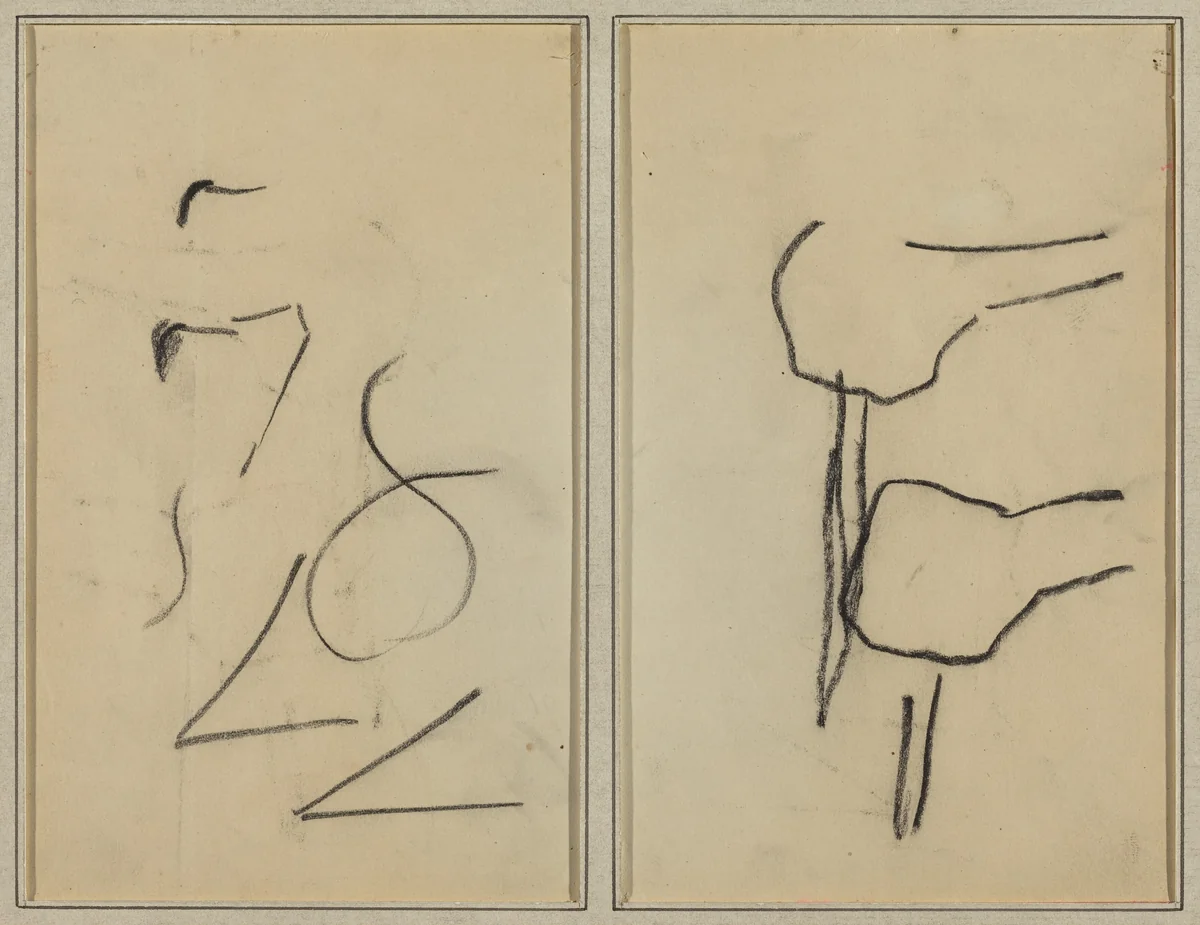 Scribbles; Two Shapes [verso] by Paul Gauguin, drawing, 1884-1888