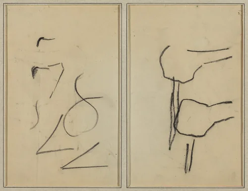 Scribbles; Two Shapes [verso] by Paul Gauguin, drawing, 1884-1888