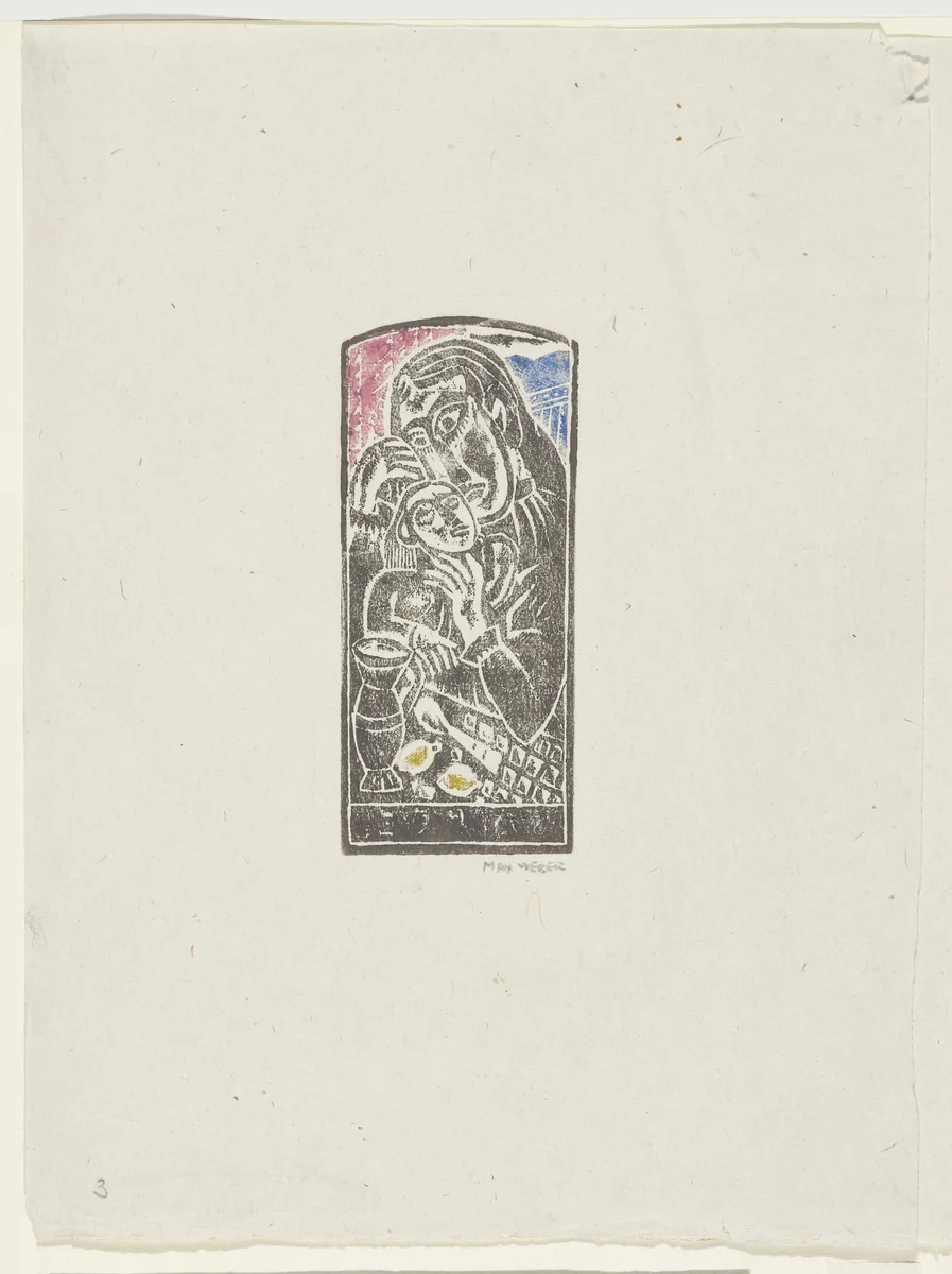 Mother Love (Madonna and Child) by Max Weber, print, 1920