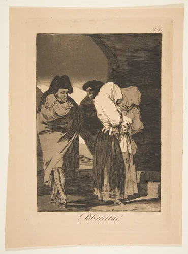 Plate 22 from 'Los Caprichos': Poor little girls! (Probrecitas!) by Goya, print, 1799