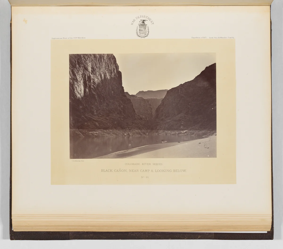 Black Cañon, Near Camp 8, Looking Below by Timothy O'Sullivan, photograph, 1871