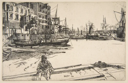 Eagle Wharf by James McNeill Whistler, print, 1859