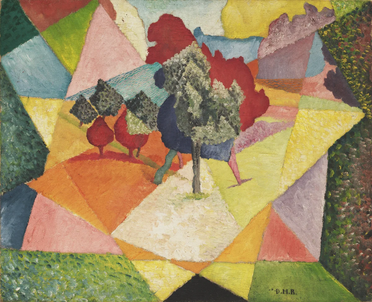Cubist Landscape by Diego Rivera, painting, 1912