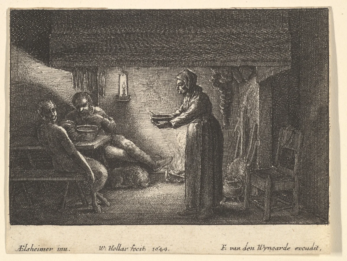 The satyr and the peasant by Wenceslaus Hollar, print, 1644