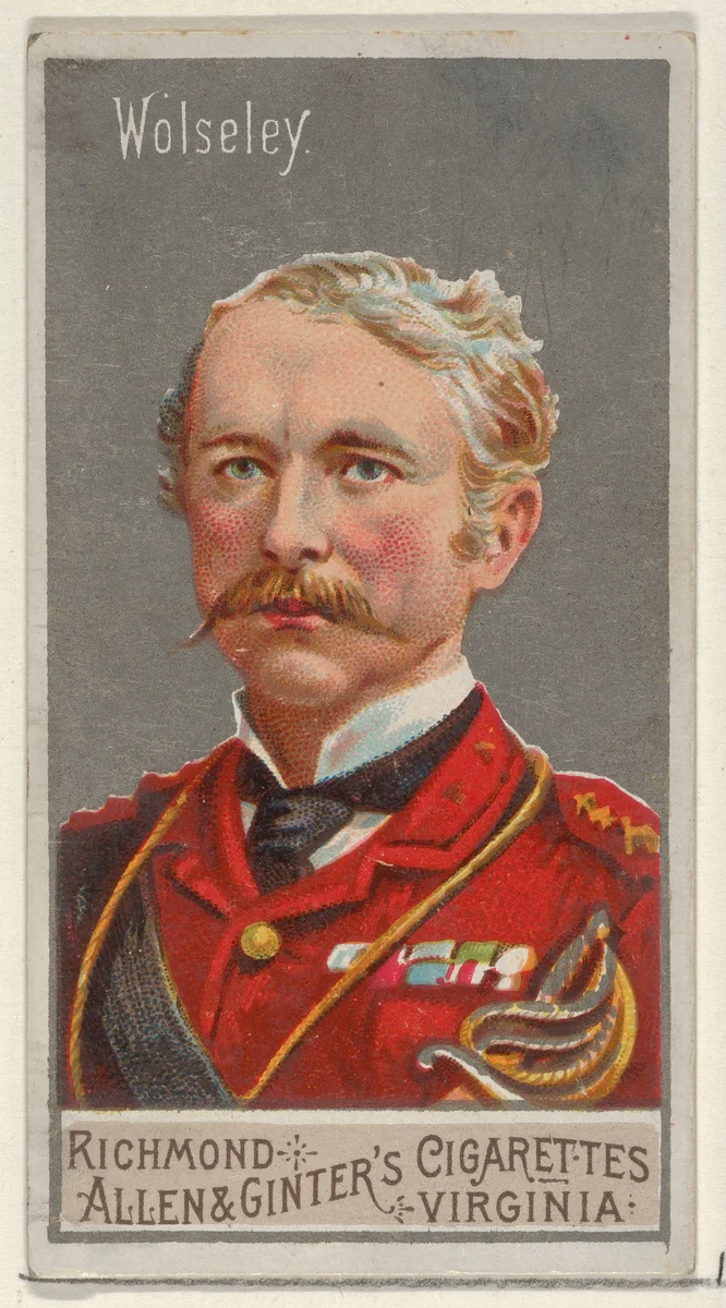 Garnet Joseph Wolseley, from the Great Generals series (N15) for Allen & Ginter Cigarettes Brands by Allen & Ginter, print, 1888
