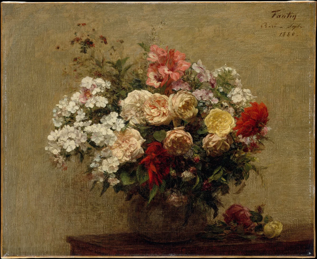 Summer Flowers by Henri Fantin-Latour, painting, 1880