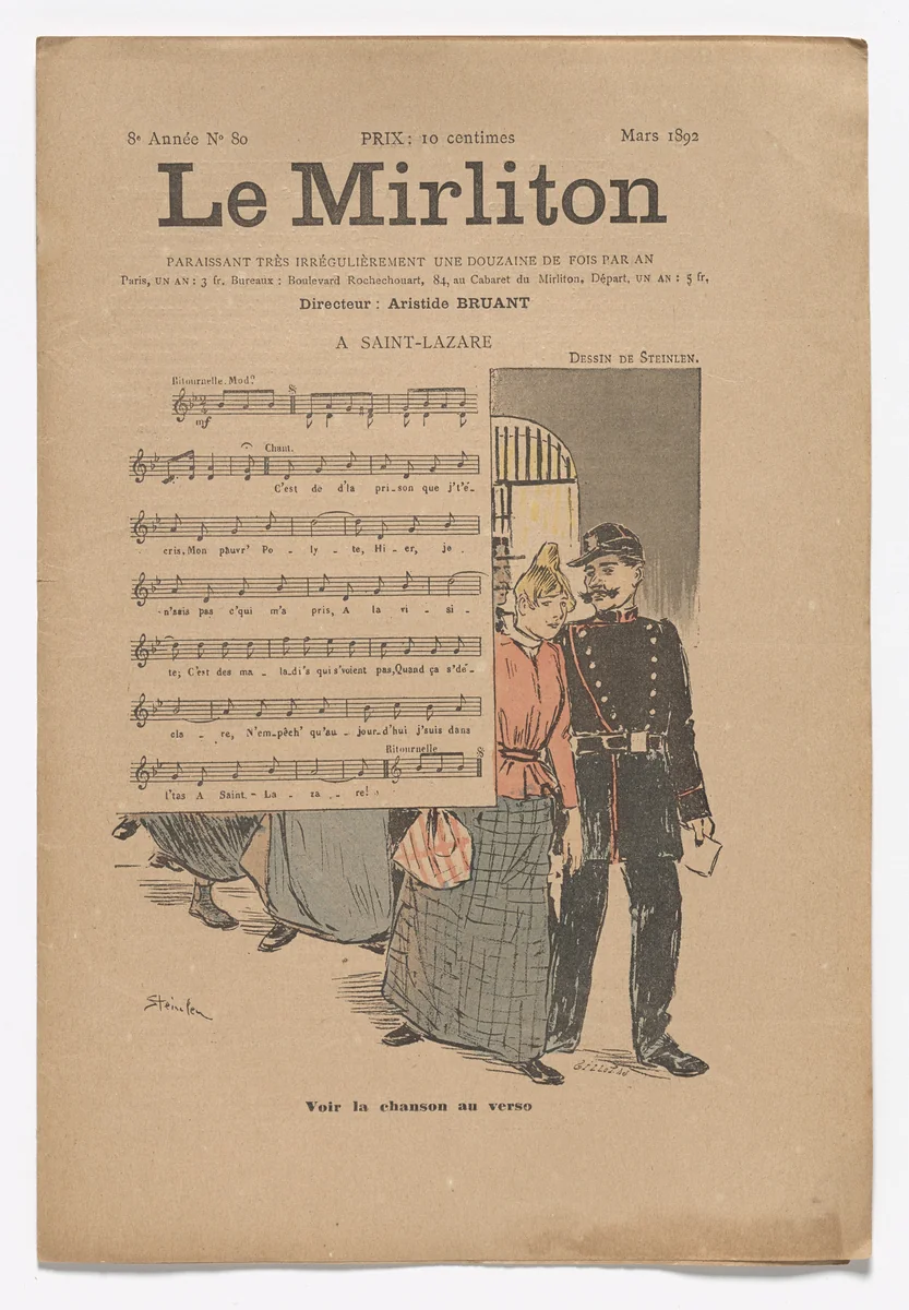 Le Mirliton, no. 80 by Théophile-Alexandre Steinlen, periodical, 1892