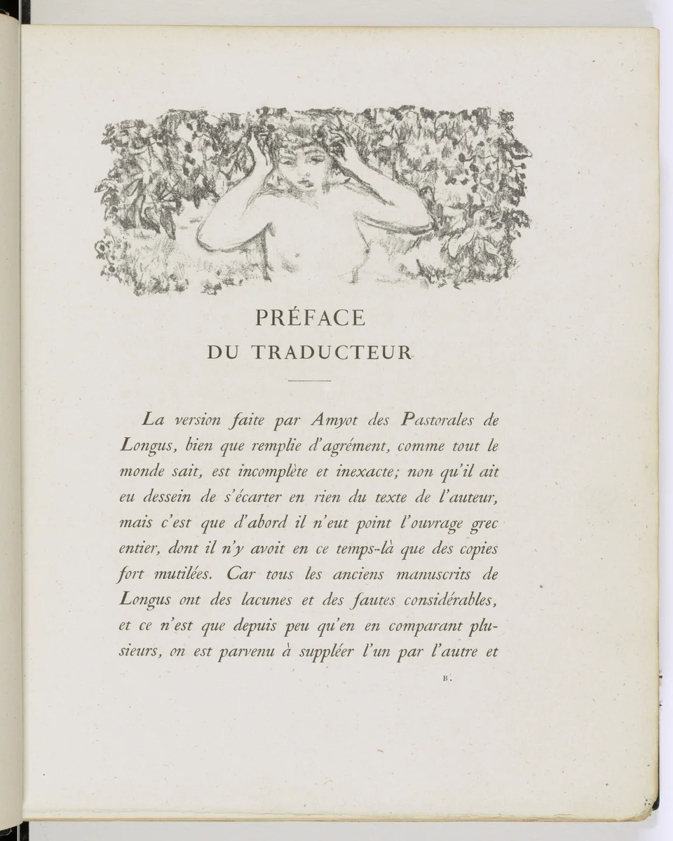 Headpiece (page v) from Daphnis et Chloé by Pierre Bonnard, illustrated book, 1902