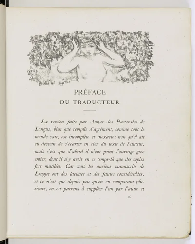 Headpiece (page v) from Daphnis et Chloé by Pierre Bonnard, illustrated book, 1902