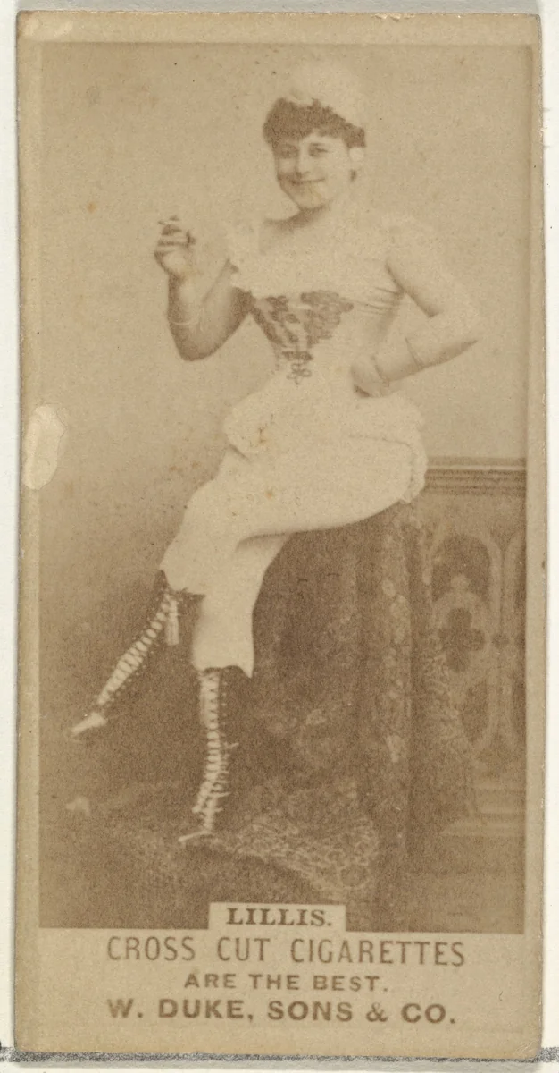 Lillis, from the Actors and Actresses series (N145-3) issued by Duke Sons & Co. to promote Cross Cut Cigarettes by W. Duke, Sons & Co., photograph, 1880-1889