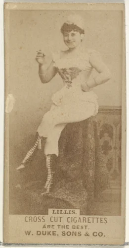 Lillis, from the Actors and Actresses series (N145-3) issued by Duke Sons & Co. to promote Cross Cut Cigarettes by W. Duke, Sons & Co., photograph, 1880-1889