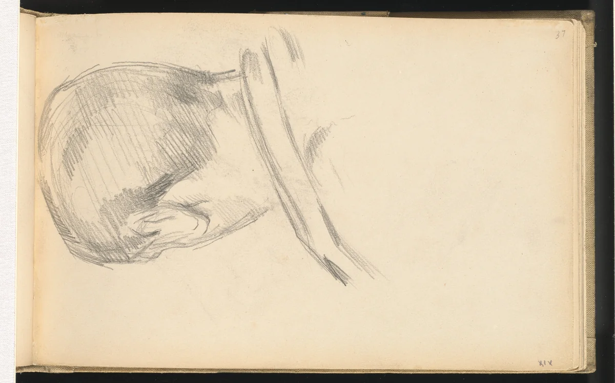 Head of a Boy Seen from Behind by Paul Cezanne, drawing, 1885