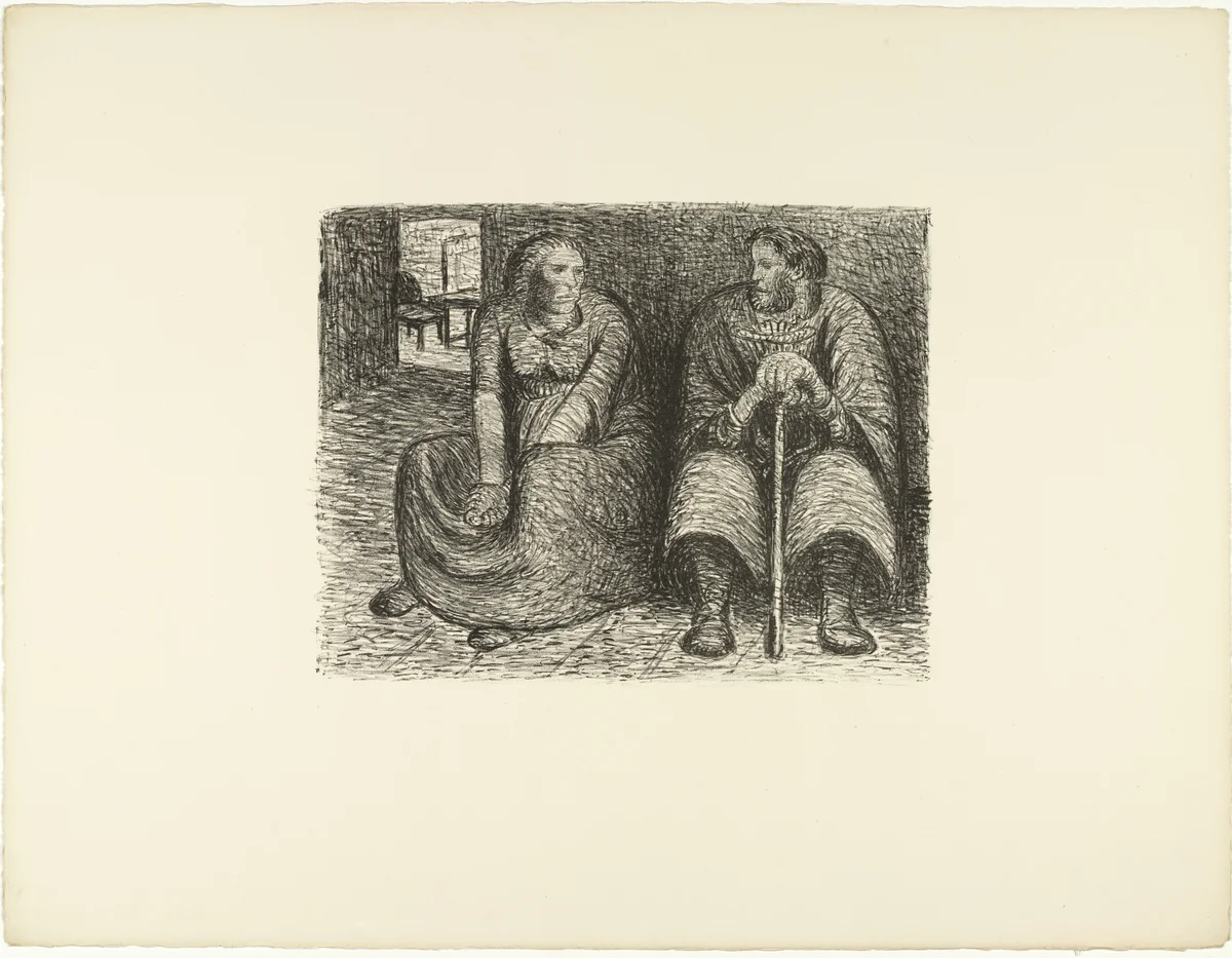 Couple Conversing (Das Paar im Gespräch) from The Dead Day (Der tote Tag) by Ernst Barlach, print, 1910