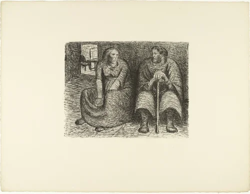 Couple Conversing (Das Paar im Gespräch) from The Dead Day (Der tote Tag) by Ernst Barlach, print, 1910