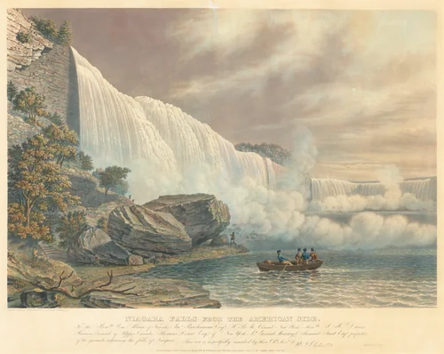 Niagara Falls from the American Side by William James Bennett; John Robert Murray, print, 1840