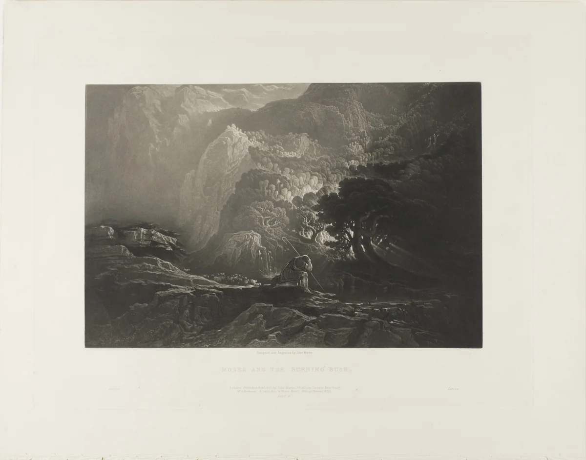 Moses and the Burning Bush, from Illustrations of the Bible by John Martin, print, 1833