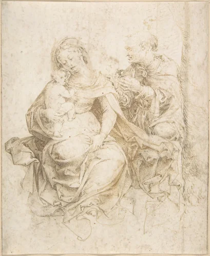 The Holy Family by Jan Gossart, drawing, 1505-1525