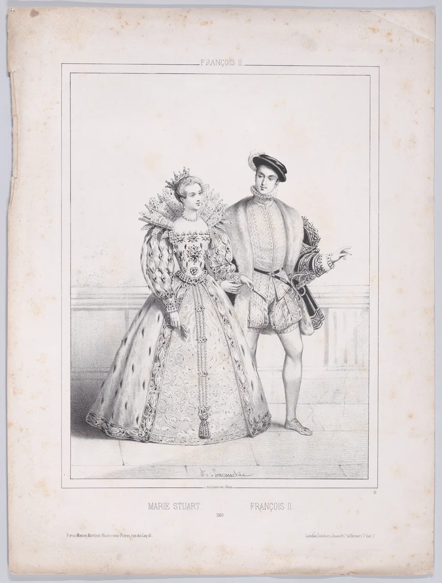 Mary, Queen of Scots and Francis II by Alexandre Lacauchie, print, 1825-1875