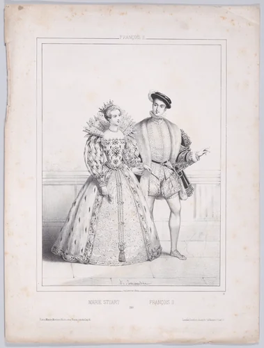 Mary, Queen of Scots and Francis II by Alexandre Lacauchie, print, 1825-1875