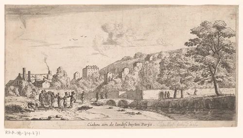 Gezicht op Chaillot by Reinier Nooms, print, 1656-1662