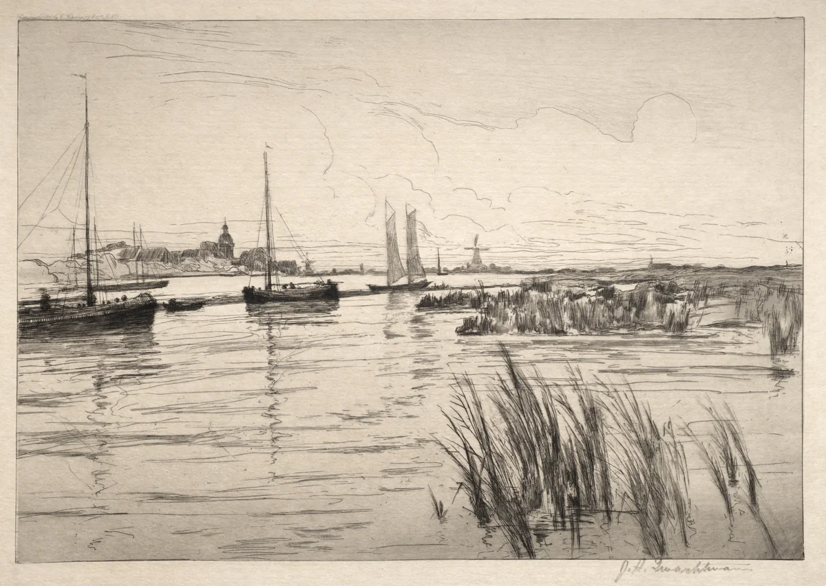 Holland Dykes by John Henry Twachtman, print, 1885-1888