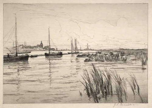 Holland Dykes by John Henry Twachtman, print, 1885-1888