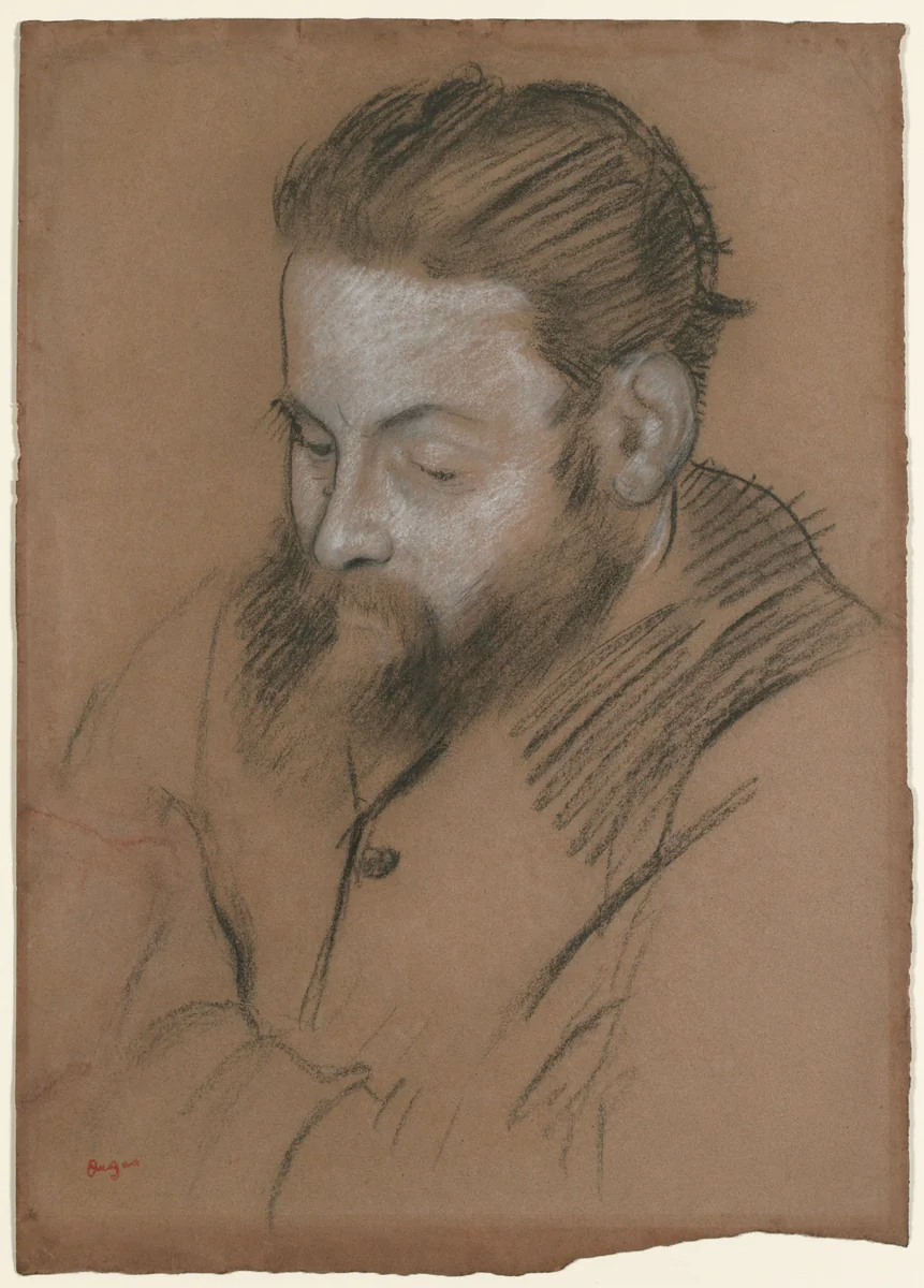 Diego Martelli by Edgar Degas, drawing, 1879