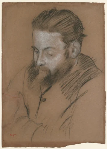 Diego Martelli by Edgar Degas, drawing, 1879