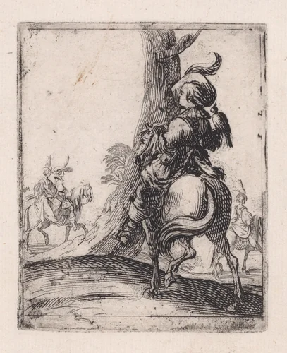 The Falconer by Jacques Callot, print, 1617