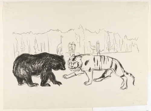 The Tiger and the Bear (Tiger og bjørn) by Edvard Munch, print, 1908