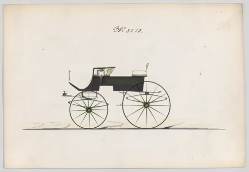 Design for T-Cart, no. 3118 by Brewster & Co., drawing, 1875