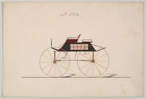 Design for Wagon, no. 823 by Brewster & Co., drawing, 1850-1870