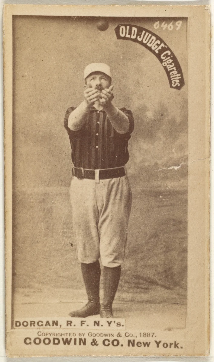 Michael Cornelius Dorgan, Right Field, New York, from the Old Judge series (N172) for Old Judge Cigarettes by Goodwin & Company, photograph, 1887