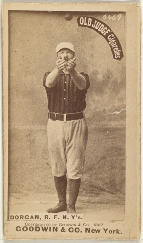 Michael Cornelius Dorgan, Right Field, New York, from the Old Judge series (N172) for Old Judge Cigarettes by Goodwin & Company, photograph, 1887