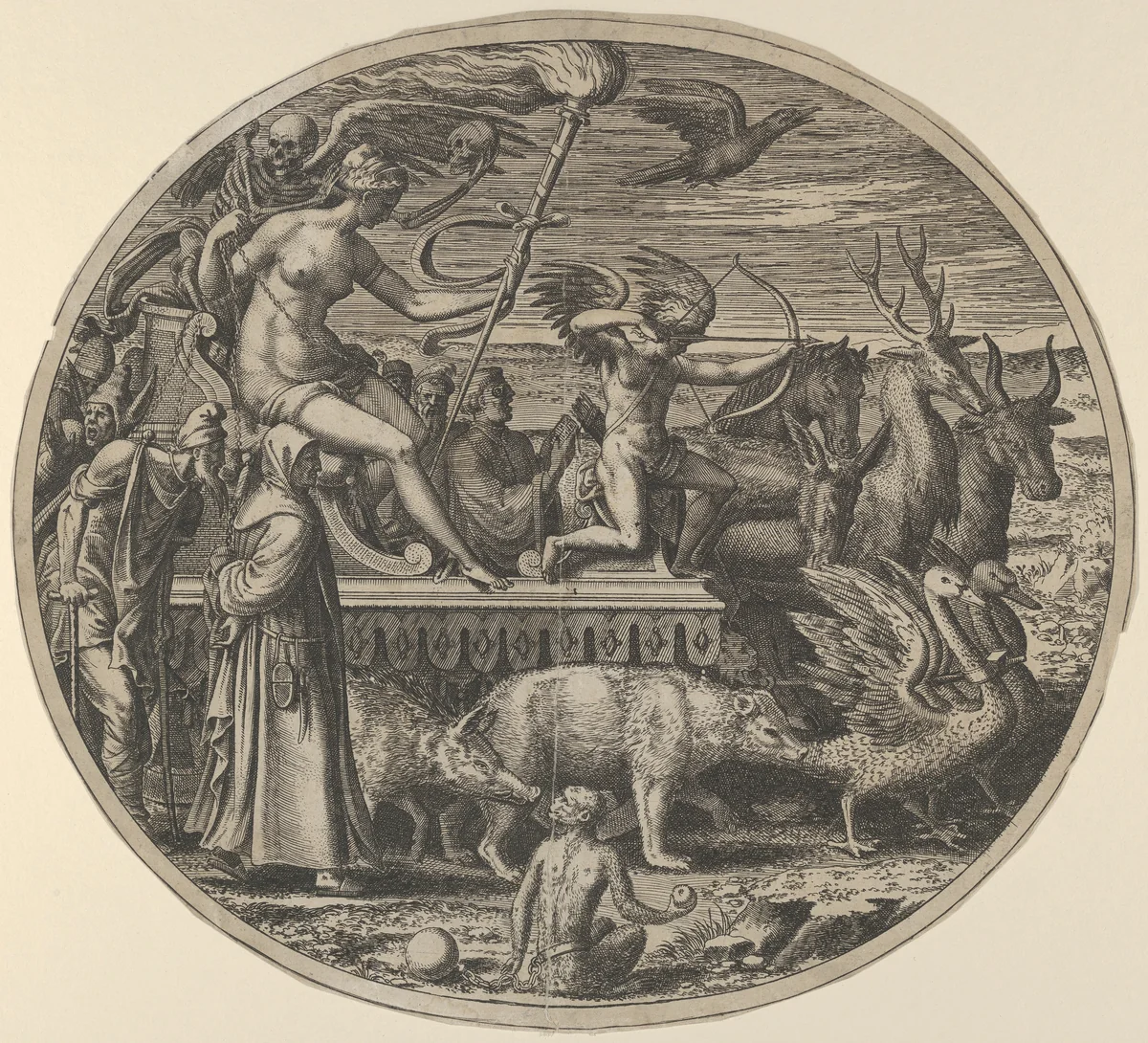 Lust, from the "Seven Deadly Sins" by Léon Davent, print, 1545-1560