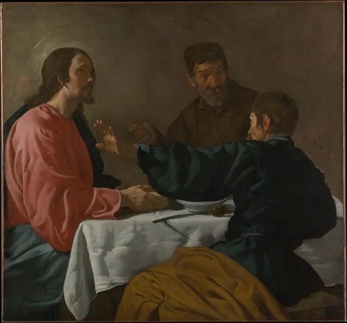 The Supper at Emmaus by Diego Rodríguez de Silva y Velázquez, painting, 1622-1623