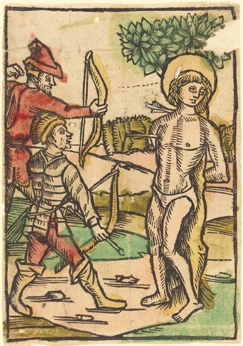 Saint Sebastian by German 15th Century, print, 1490