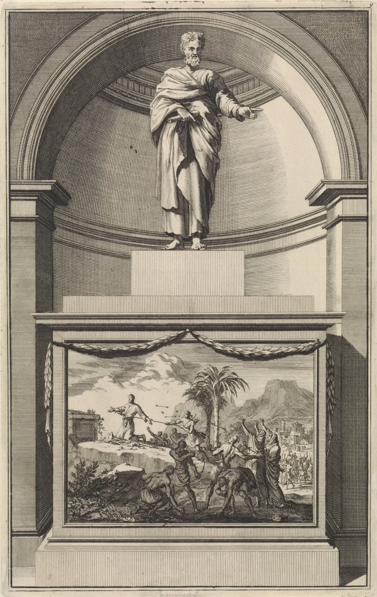 Apostel Tomas by Jan Luyken, print, 1698