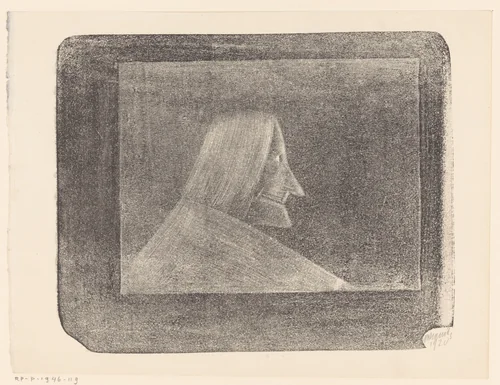 Fantasie: heksachtige kop naar rechts by Samuel Jessurun de Mesquita, print, 1920