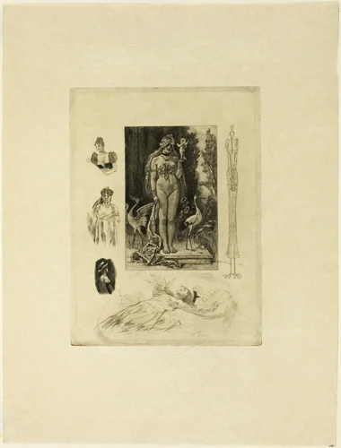 A Document on the Impotence of Love by Félicien Rops, print, 1894