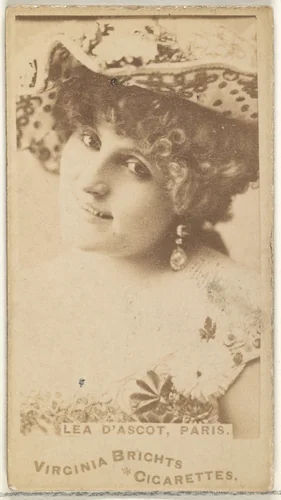 Lea D'ascot, Paris, from the Actors and Actresses series (N45, Type 1) for Virginia Brights Cigarettes by Allen & Ginter, photograph, 1885-1891