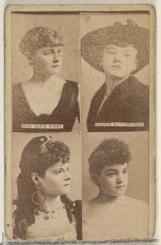 Miss Sadie Kirby/ Fannie Batchelder, from the Actors and Actresses series (N45, Type 4) for Virginia Brights Cigarettes by Allen & Ginter, photograph, 1885-1891