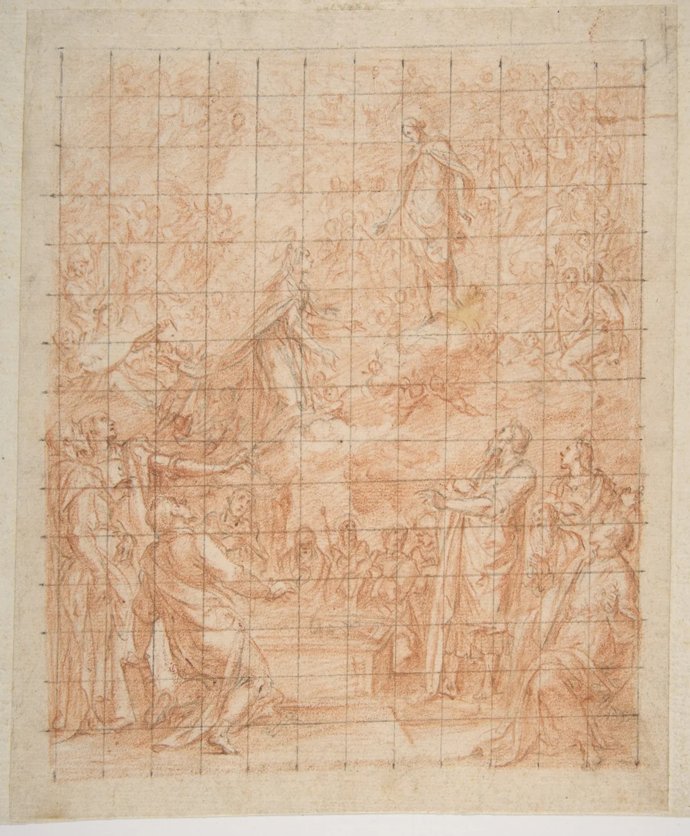 The Assumption of the Virgin by Bernardino Poccetti, drawing, 1548-1612